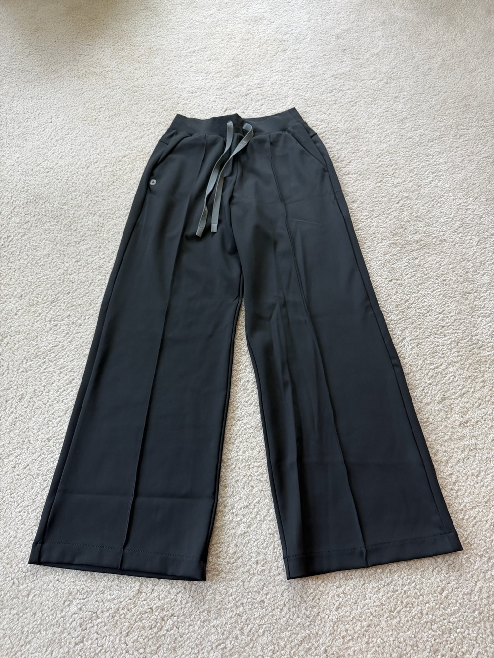 Figs Black Scrub Pants with Elastic Waistband